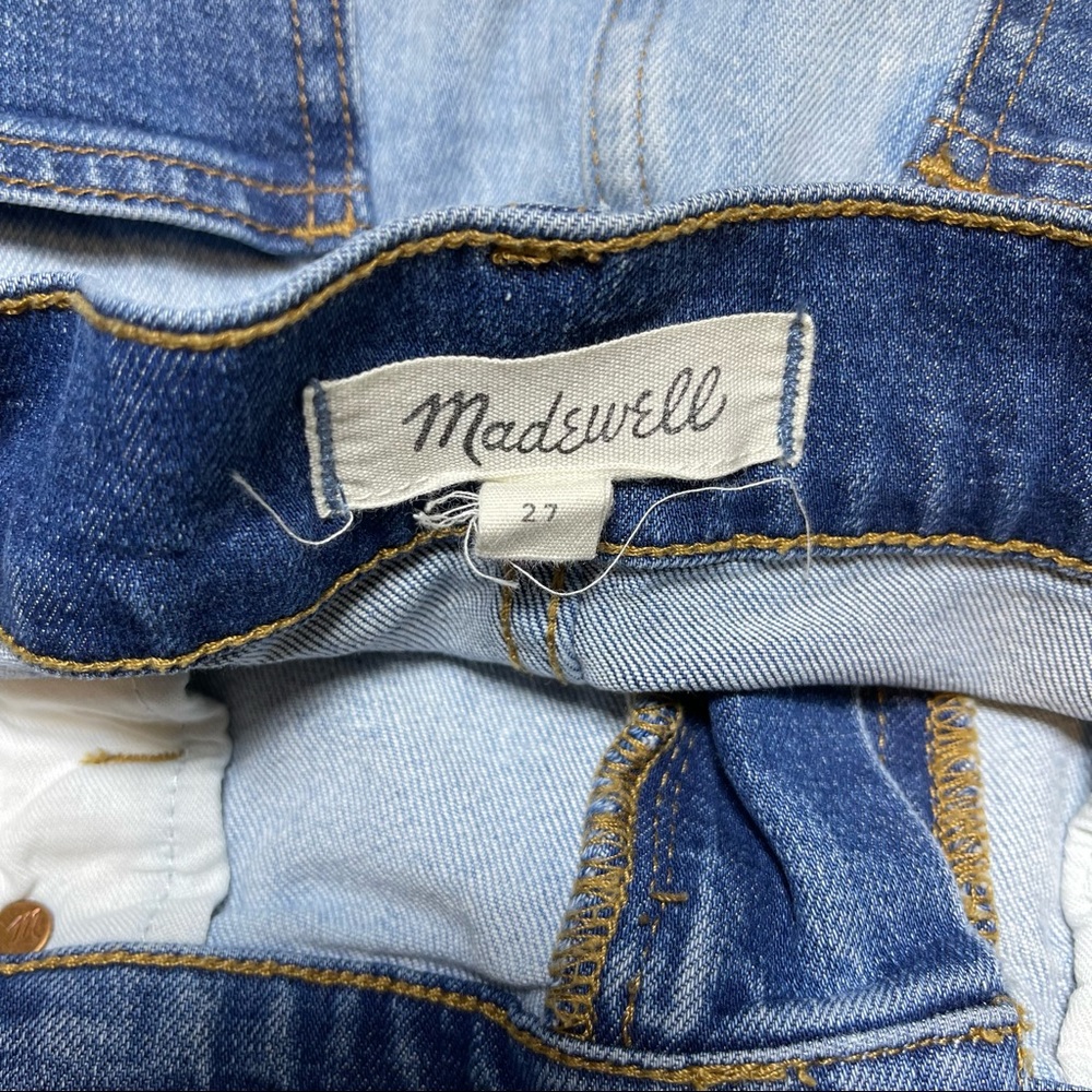 Madewell Pieced McCarren A-Line Denim 2 Tone Skirt Size 27 - Picture 7 of 9